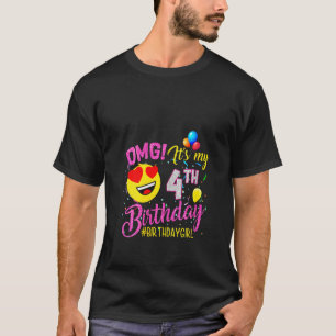 Womens Omg It's My 4th Birthday Girl 4 Years Old T-Shirt