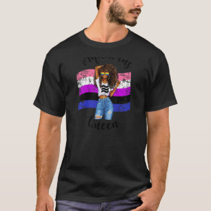 Womens Omnisexual Aquarius Queen Black Womens Girl T-Shirt