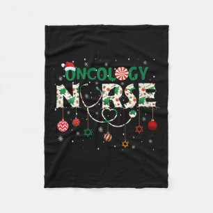 Womens Oncology Nurse Christmas Santa's Favourite Fleece Blanket