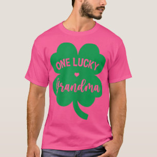 Womens One Lucky Grandma Shamrock Four Leaf Clover T-Shirt