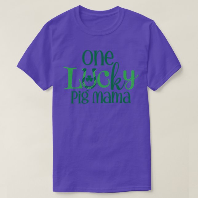 Womens One Lucky Pig Mama Shamrock Leaf St Patrick T-Shirt (Design Front)