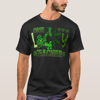 Womens One Lucky Teacher Funny St Patricks Day  T-Shirt
