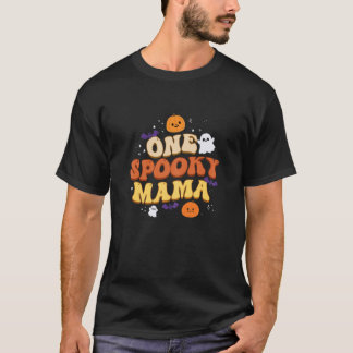 Womens One Spooky Mama Mum Boo Halloween Cute T-Shirt