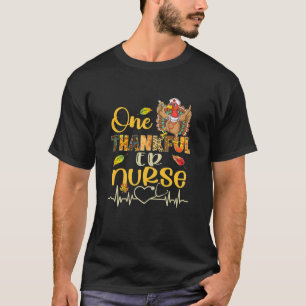 Womens One Thankful ER Nurse Turkey Stethoscope Th T-Shirt