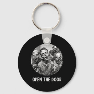 Womens Open The Door Zombie Dogs Funny Halloween Key Ring