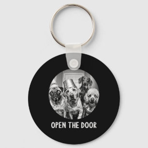Womens Open The Door Zombie Dogs Funny Halloween Key Ring
