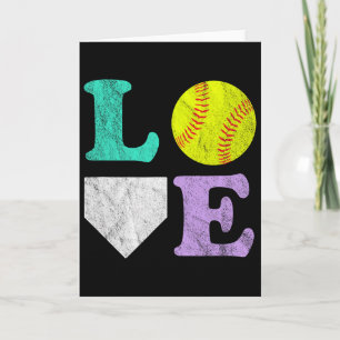 Women's Or Girls I Love Softll Card