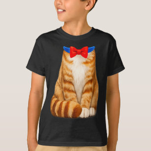 Women's orange cat costume tabby bow tie cute T-Shirt