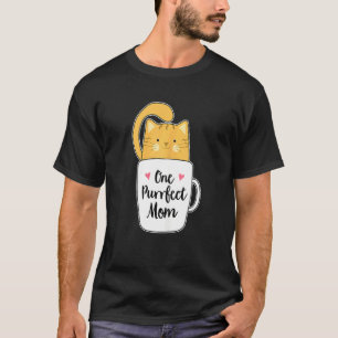 Womens Orange Cat Mum Coffee Mother's Day T-Shirt