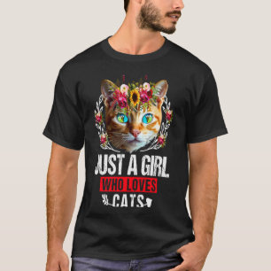 Womens Orange Cat Owner for Just a Girl Who Loves T-Shirt