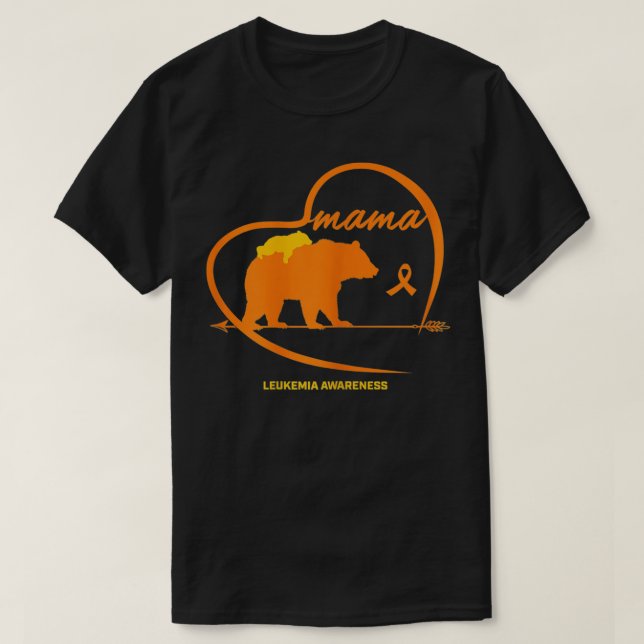 Womens Orange Leukaemia Awareness Mum Son Daughter T-Shirt (Design Front)