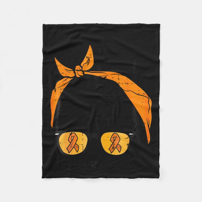 Womens Orange Ribbon Survivor Multiple Sclerosis A Fleece Blanket (Front)