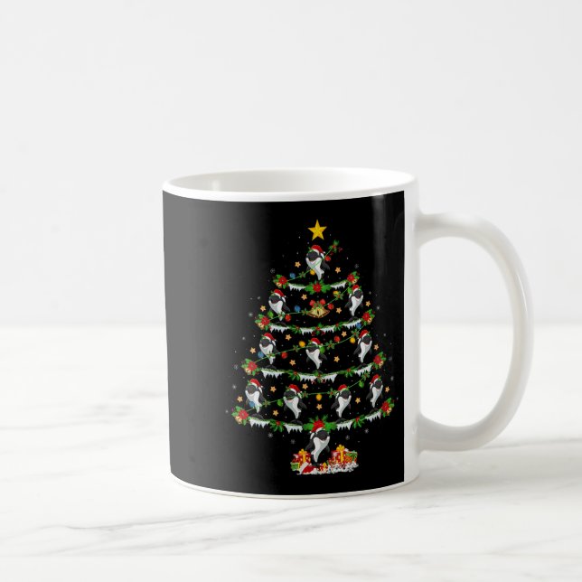Womens Orca Christmas Tree Lights Funny Sea Animal Coffee Mug (Right)