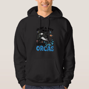 Womens Orca Graphic For Boys Men Kids Whale Ragl Hoodie
