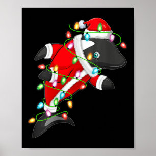 Womens Orca Xmas Lighting Santa Costume Orca Chris Poster