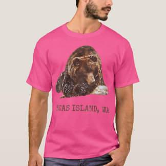 Womens Orcas Island Brown Grizzly Bear In Snow Was T-Shirt