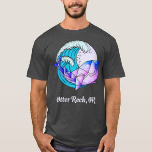 Womens Otter Rock OR Japanese Paint Geometric Orca T-Shirt