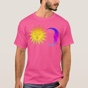 Womens Outer Space Galaxy Sun Moon Celestial Bodie T-Shirt