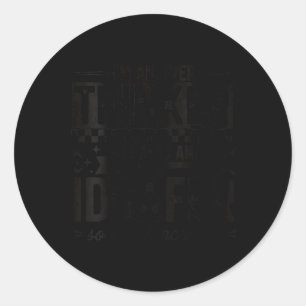 Womens Over Thinker Idgaf Funny Sarcastic Quote Classic Round Sticker