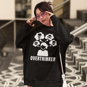 Women's Overthinker Mental Health Awareness Black  Sweatshirt