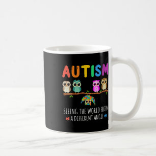 Womens Owl Autism Seeing The World From Different Coffee Mug