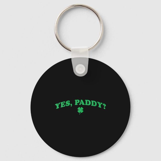 Women's paddy funny st patrick's day shamrock key ring (Front)