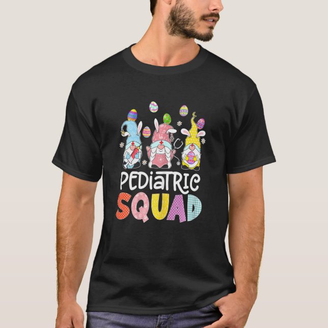 Womens Paediatrics Squad Bunny Gnome Eggs Hunting  T-Shirt (Front)