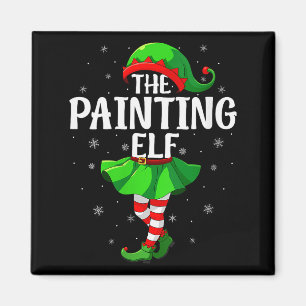 Womens Painting Elf Christmas Girls Women Elf Squa Magnet
