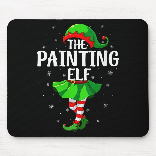 Womens Painting Elf Christmas Girls Women Elf Squa Mouse Mat (Front)
