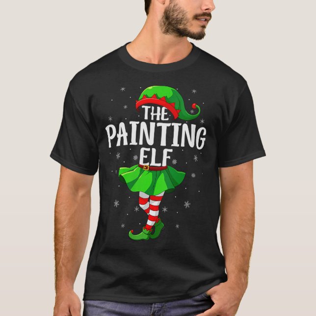 Womens Painting Elf Christmas Girls Women Elf Squa T-Shirt (Front)