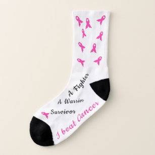 Women's pair of I Beat Cancer socks. Socks