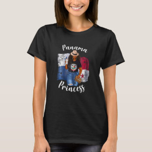 Womens Panama Princess Loves Coffee Panamanian Afr T-Shirt