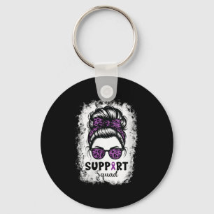 Womens Pancreatic Cancer Awareness Support Squad M Key Ring