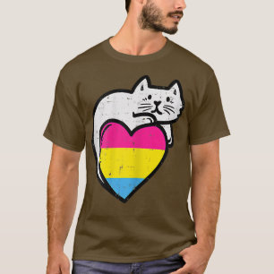 Womens Panseual Heart Cat Pocket Pan Pride Flag LG T-Shirt