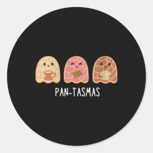 Womens Pantasmas Ghost Funny Spooky Conchas Mexica Classic Round Sticker