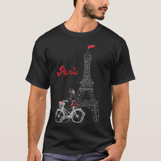 Womens Paris France City Of Love Eiffel Tower Euro T-Shirt