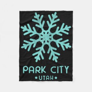 Womens Park City Utah Skiing Fleece Blanket