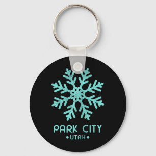 Womens Park City Utah Skiing Key Ring