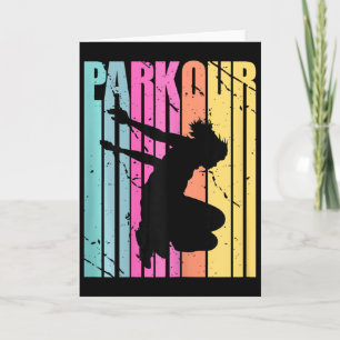 Womens Parkour Birthday Parkour Retro Free Climbin Card
