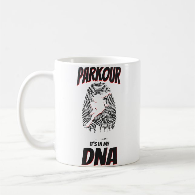 Womens Parkour Free Running Traceur Dna Fingerprin Coffee Mug (Left)