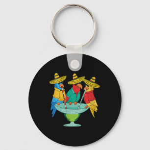 Womens Parrot Cinco De Mayo Funny Drinking Tequila Key Ring