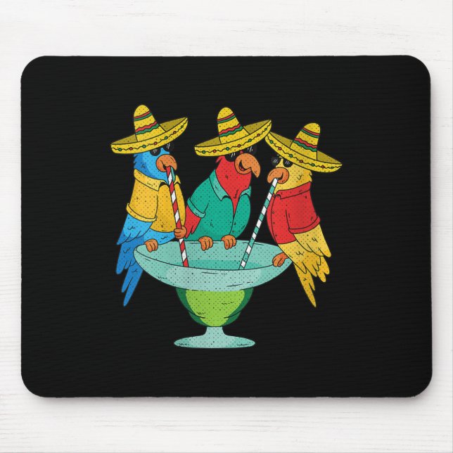 Womens Parrot Cinco De Mayo Funny Drinking Tequila Mouse Mat (Front)