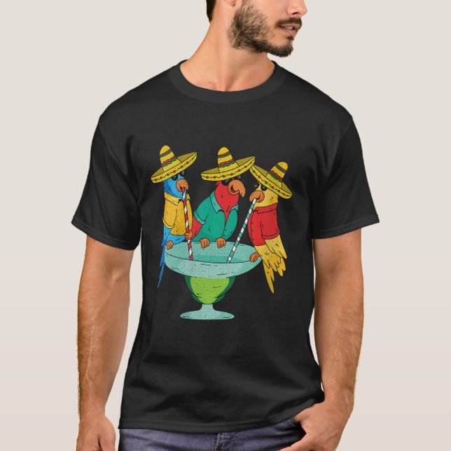 Womens Parrot Cinco De Mayo Funny Drinking Tequila T-Shirt (Front)