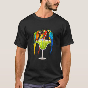 Womens Parrots Drinking Margarita On Summer Vacati T-Shirt
