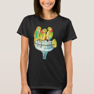 Women's Parrots Drinking Margarita Retro Summer Va T-Shirt