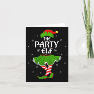 Womens Party Elf Christmas Family Girls Women Elf  Card
