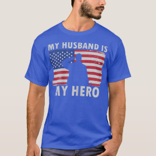 Womens Patriotic American Flag Veterans Wife Woman T-Shirt