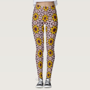 Women's Patterned Floral Sunburst Leggings