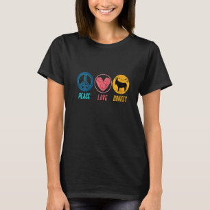 Womens Peace Love Donkey T-Shirt