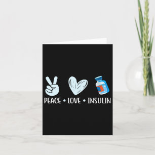 Womens Peace Love Insulin V-neck _1  Card